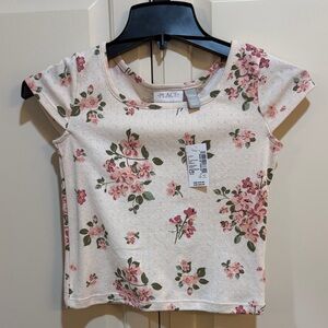 The Children's Place Cream Floral Eyelet Crop Top